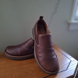 BORN Men's Bryson Chestnut Leather Slip-on Shoes / Distressed Dark Brown Size 10